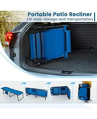 Costway 2 Pcs Folding Chaise Lounge Chair Portable Sun Lounger with Adjustable Backrest