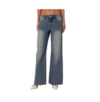 Edikted Women's Magda Low Rise Acid Wash Jeans
