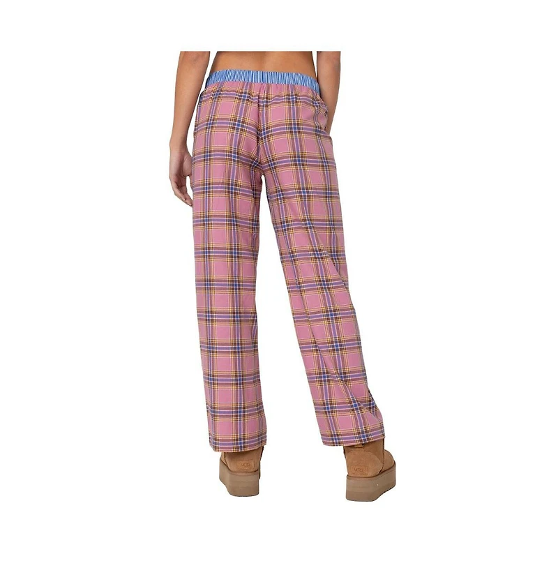 Edikted Women's Plaid & Stripe Pants