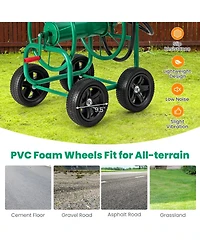 Inolait Garden Water Hose Reel Cart with 4 Wheels and Non-slip Grip