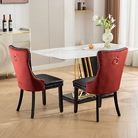 Streamdale Furniture Nikki Collection Contemporary Dining Chairs, 2-Piece Set, Black/Winered