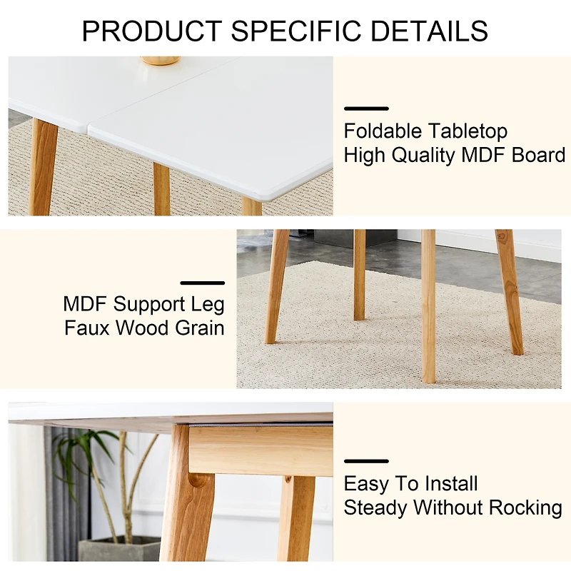 Foldable Computer Desk Set with Modern Chairs