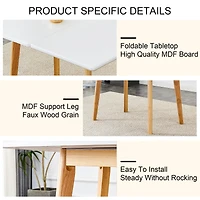 Foldable Computer Desk Set with Modern Chairs
