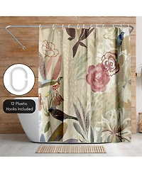 Americanflat 71x74 Floral Shower Curtain - Where The Passion Flower Grows I by Pi Creative Art