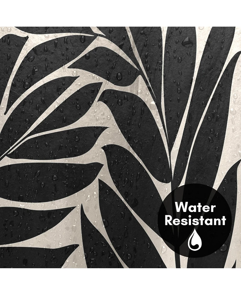 71x74 Floral Shower Curtain - Black Seagrass Shapes by Modern Tropical