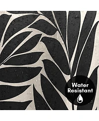 71x74 Floral Shower Curtain - Black Seagrass Shapes by Modern Tropical