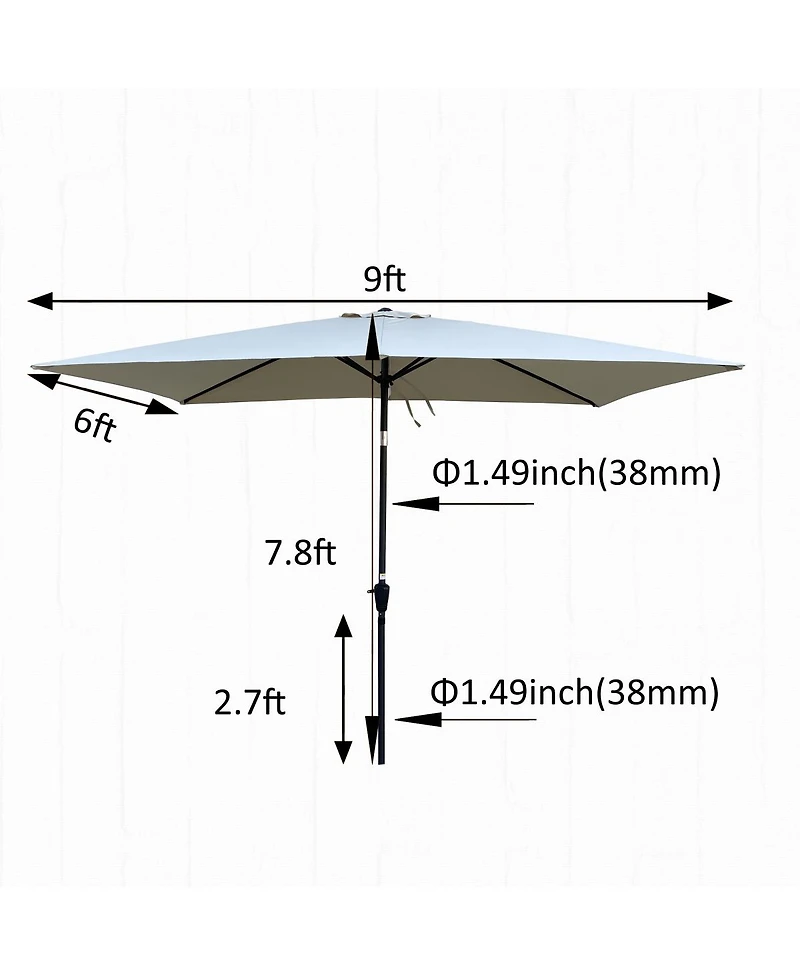 Streamdale Waterproof Patio Umbrella with Tilt and Crank