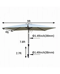 Streamdale Waterproof Patio Umbrella with Tilt and Crank