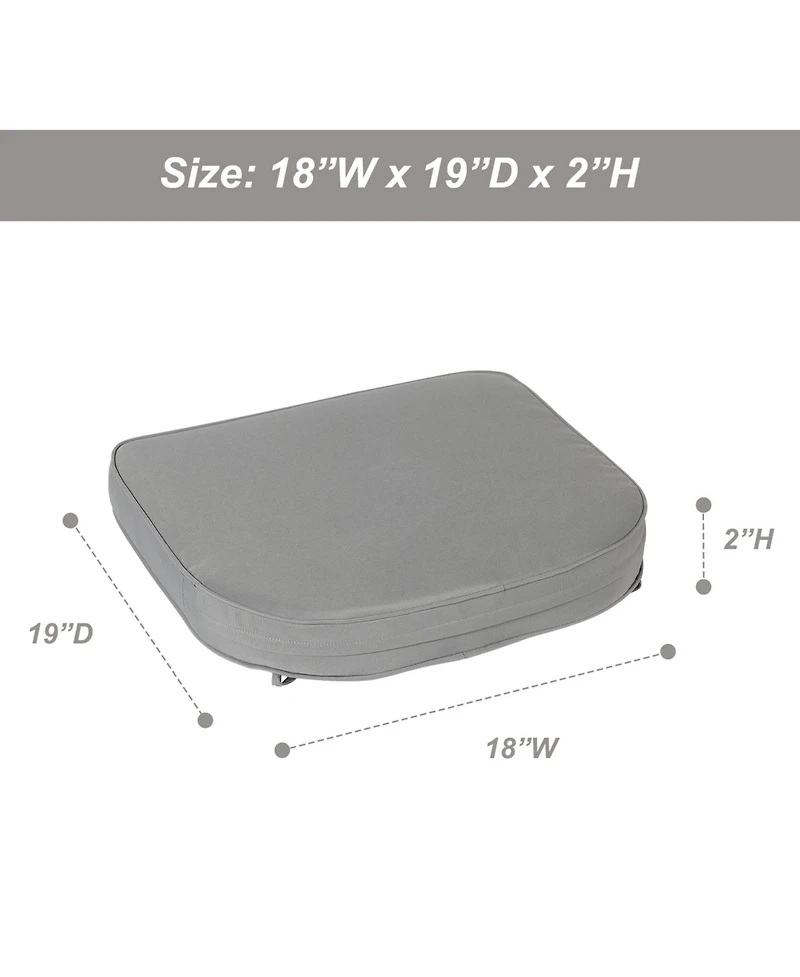 Aoodor Outdoor Chair Cushion W18''xD19'' Soft and Fade-resistant Polyester, Invisible Zipper for Easy Cleaning