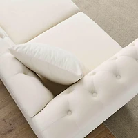 Streamdale Furniture 3-Seater + 3-Seater Combination Sofa.Beige Velvet
