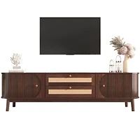Streamdale 75" Rattan Tv Stand, Modern Farmhouse Console