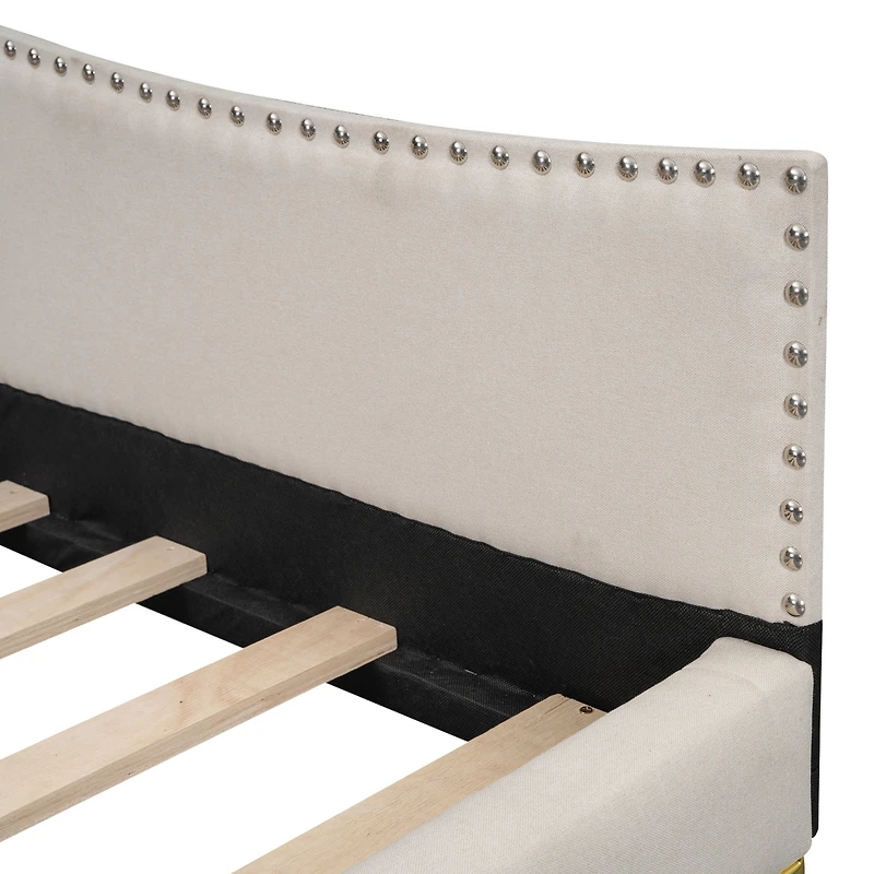 Streamdale Upholstered Full-Size Daybed with Armrest