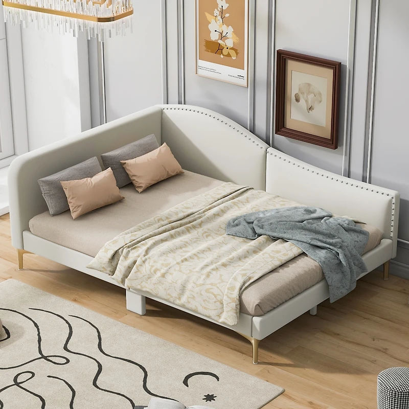 Streamdale Upholstered Full-Size Daybed with Armrest