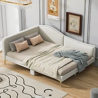 Streamdale Upholstered Full-Size Daybed with Armrest