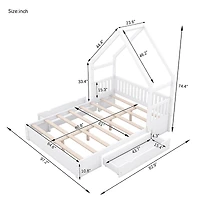 Streamdale Queen Platform Bed with Drawers and Guardrail