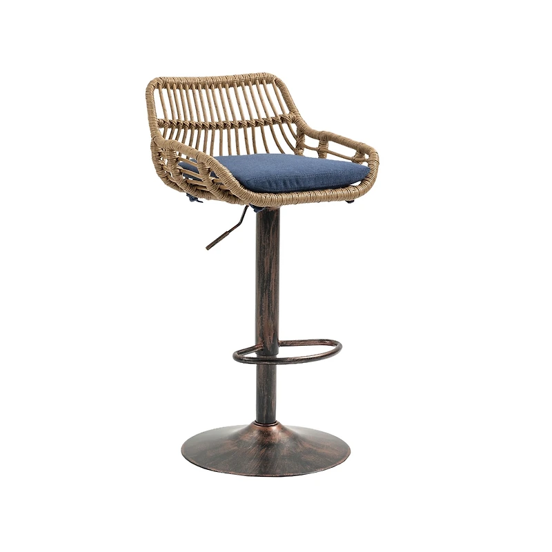 Streamdale Furniture Swivel Bar Stools Set Of 2 Adjustable Counter Height Chairs With Footrest For Kitchen, Dining