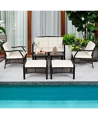 7 Pieces Outdoor Patio Furniture Set with Waterproof Cover