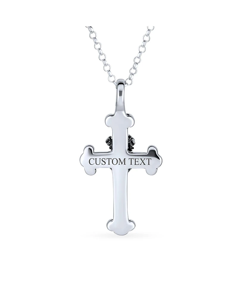 Bling Jewelry Ancient Saint James Fleur De Lis Cross Pendant Necklace in Oxidized Silver