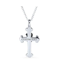 Bling Jewelry Ancient Saint James Fleur De Lis Cross Pendant Necklace in Oxidized Silver