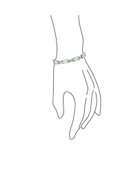 Bling Jewelry Iridescent Oval Figure 8 & White Created Opal Tennis Infinity Bolo Bracelet .925 Sterling Silver Rhodium Plated Adjustable Slide 7 Inch