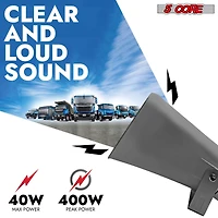 5 Core Pa Horn Speaker Outdoor 8x16" Siren Loudpeaker • 40W Rms Loud Megaphone Driver Horn - Suh-400 1Pc