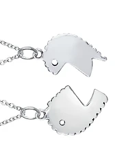 Bling Jewelry Best Friends Bff Split Heart Puzzle Mother Daughter Pendant Necklace Silver