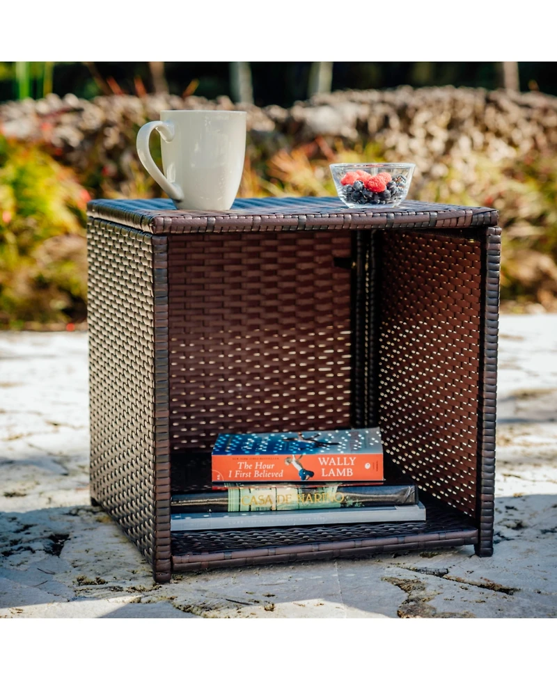 Nestl 3 Piece Patio Furniture Wicker Conversation Set