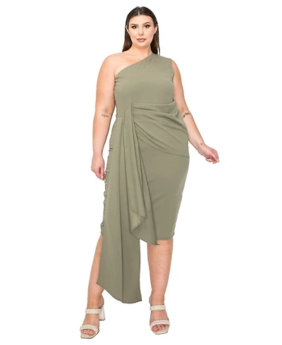 L I V D Plus Esme Front Draped Sash Dress