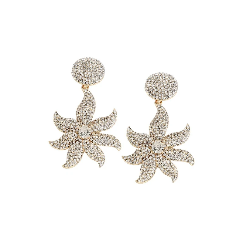 Sohi Women's Flora Bling Drop Earrings