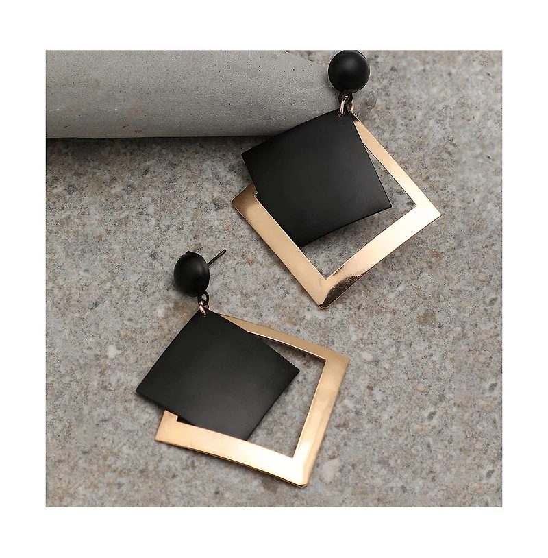 Sohi Women's Contrast Drop Earrings