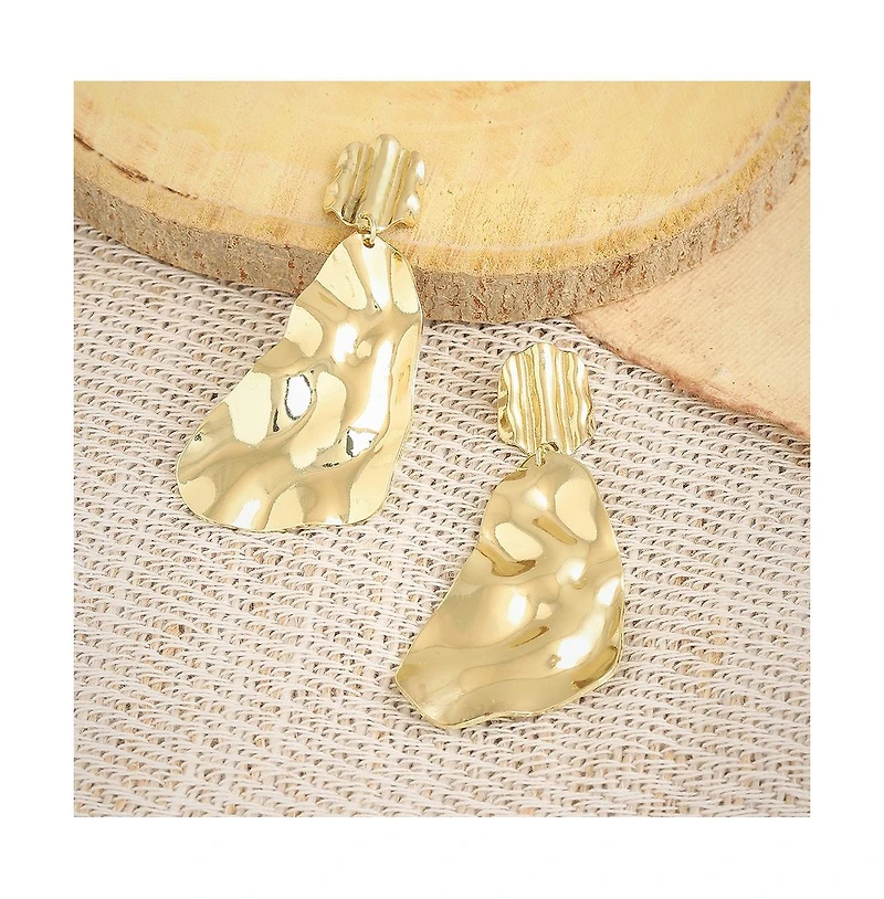 Sohi Women's Dented Drop Earrings