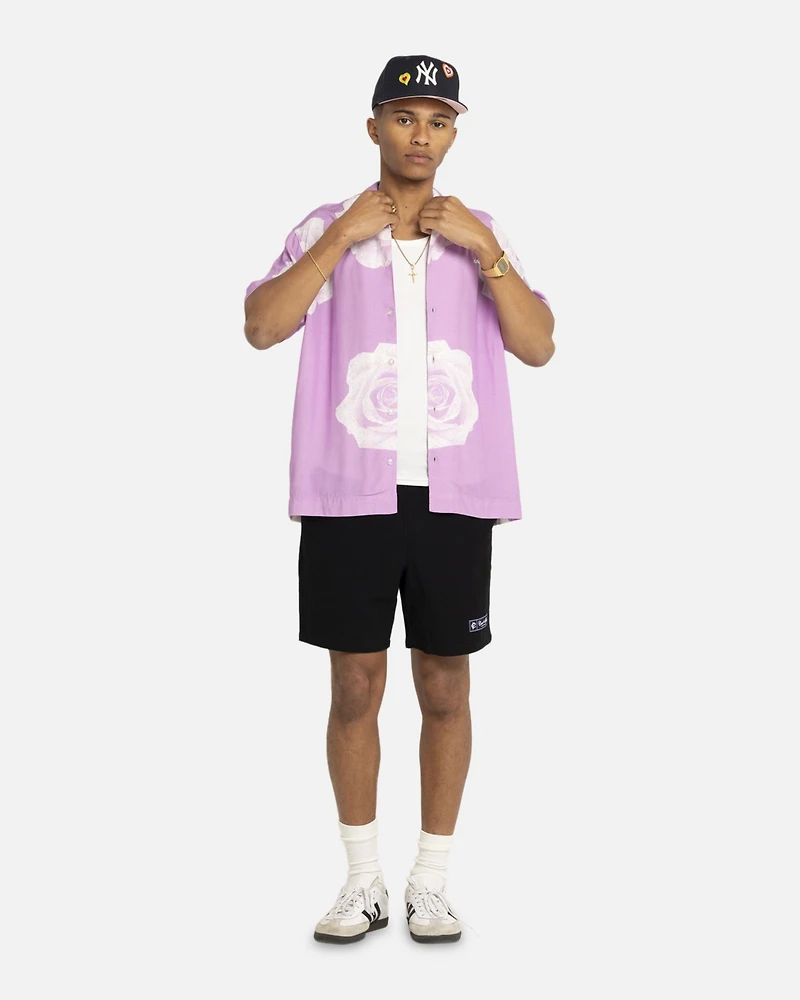 Carre Men's Rose Bunch Button Up Shirt - XXXLarge, Light/Pastel Purple