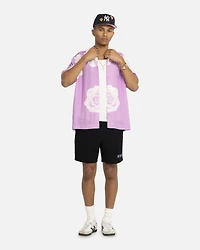 Carre Men's Rose Bunch Button Up Shirt - XXXLarge, Light/Pastel Purple