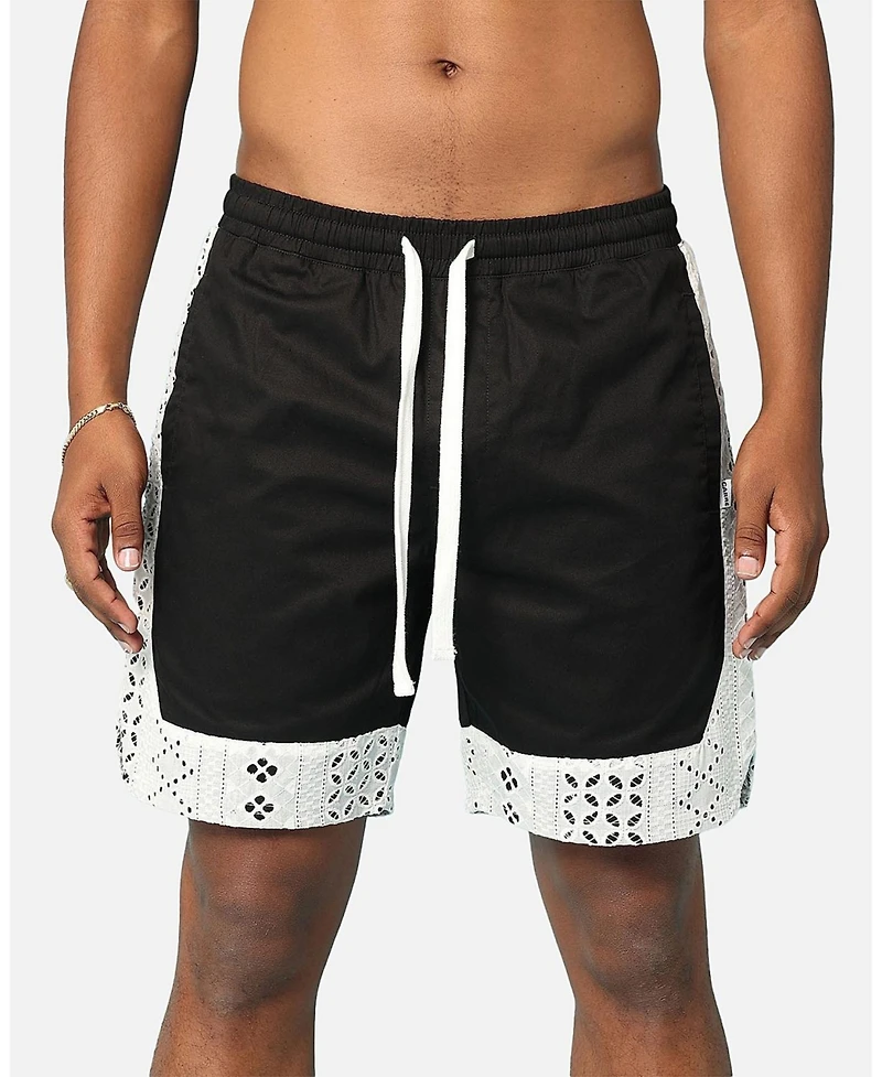 Carre Men's Bandana Lace Shorts - XXXLarge, Beige/Khaki
