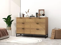 Streamdale Modern 7 Drawer Dresser Wood Cabinet (Walnut)