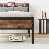 Streamdale Twin Size Bed Frame with Storage Headboard