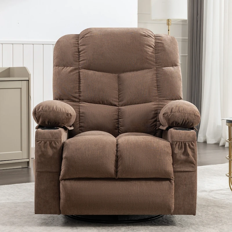 Streamdale Brown Rocker Recliner Chair with Massage & Heat
