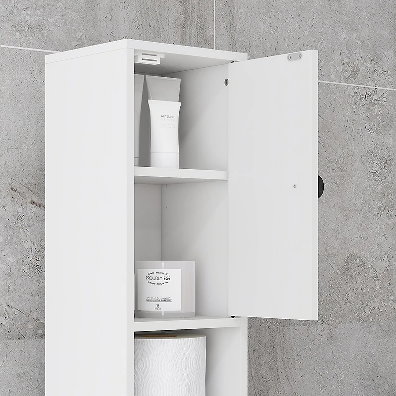 71" Tall White Storage Cabinet with Adjustable Shelves