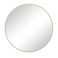 Streamdale 39" Gold Metal Framed Circular Wall Mirror