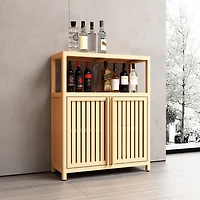 Bamboo Storage Cabinet for Bathroom and Living Room