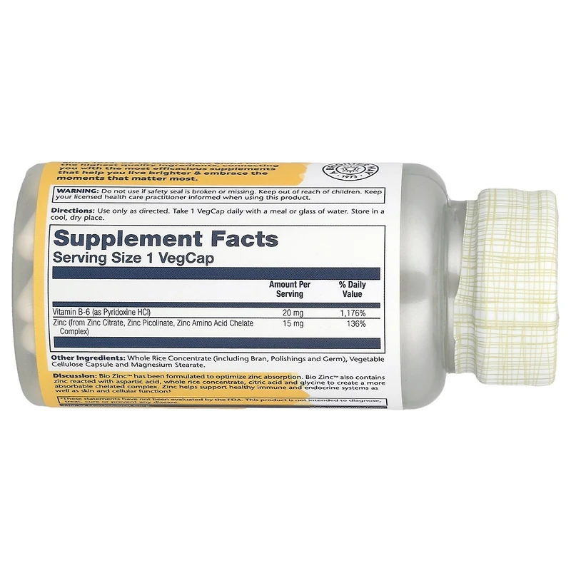 Solaray Bio Zinc 15 mg