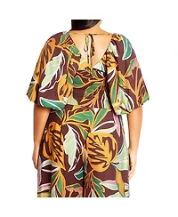 City Chic Women's Peta Print Top