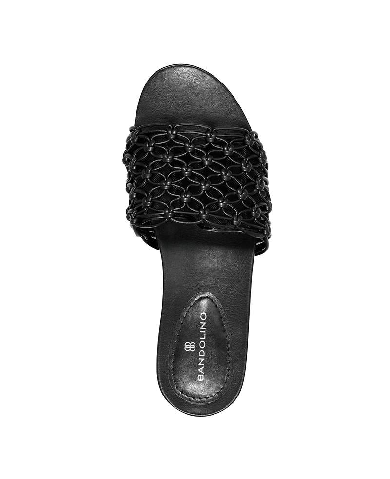 Bandolino Women's Melly Knotted Upper Flat Slide Sandals
