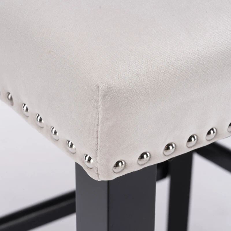 Streamdale Velvet Wingback Bar Stools with Button Tufted Decoration, Set of 2