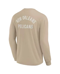 Fanatics Signature Men's and Women's Khaki New Orleans Pelicans Elements Super Soft Long Sleeve T-Shirt