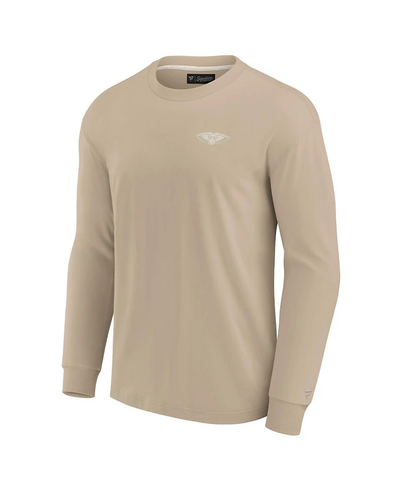 Fanatics Signature Men's and Women's Khaki New Orleans Pelicans Elements Super Soft Long Sleeve T-Shirt