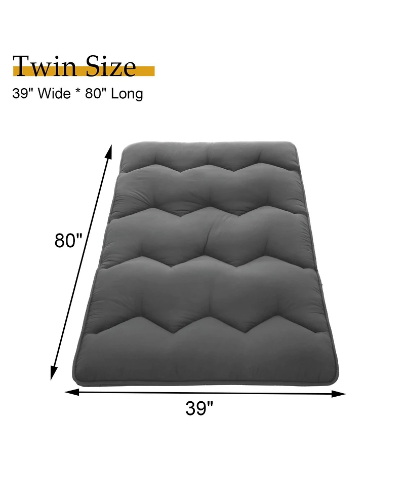 Caromio Futon Mattress Twin Size, Floor Mattress Pad Portable Dorm Sleeping Pad, 39"x 80"