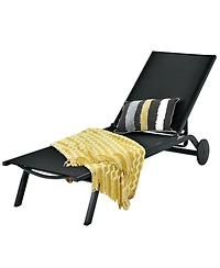 Slickblue 6-Position Adjustable Fabric Outdoor Patio Recliner Chair