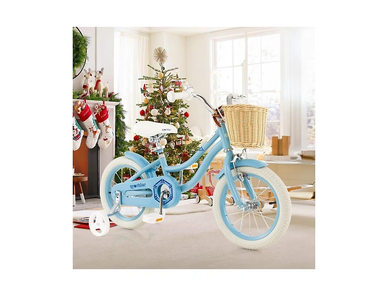 Slickblue 14-Inch Kids Bike Adjustable with Training Wheels for 3-5 Years Old