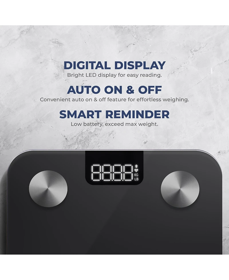 Smart Body Weight, Fat, and Bmi Composition Scale with Bluetooth & Free SunnyFit App
